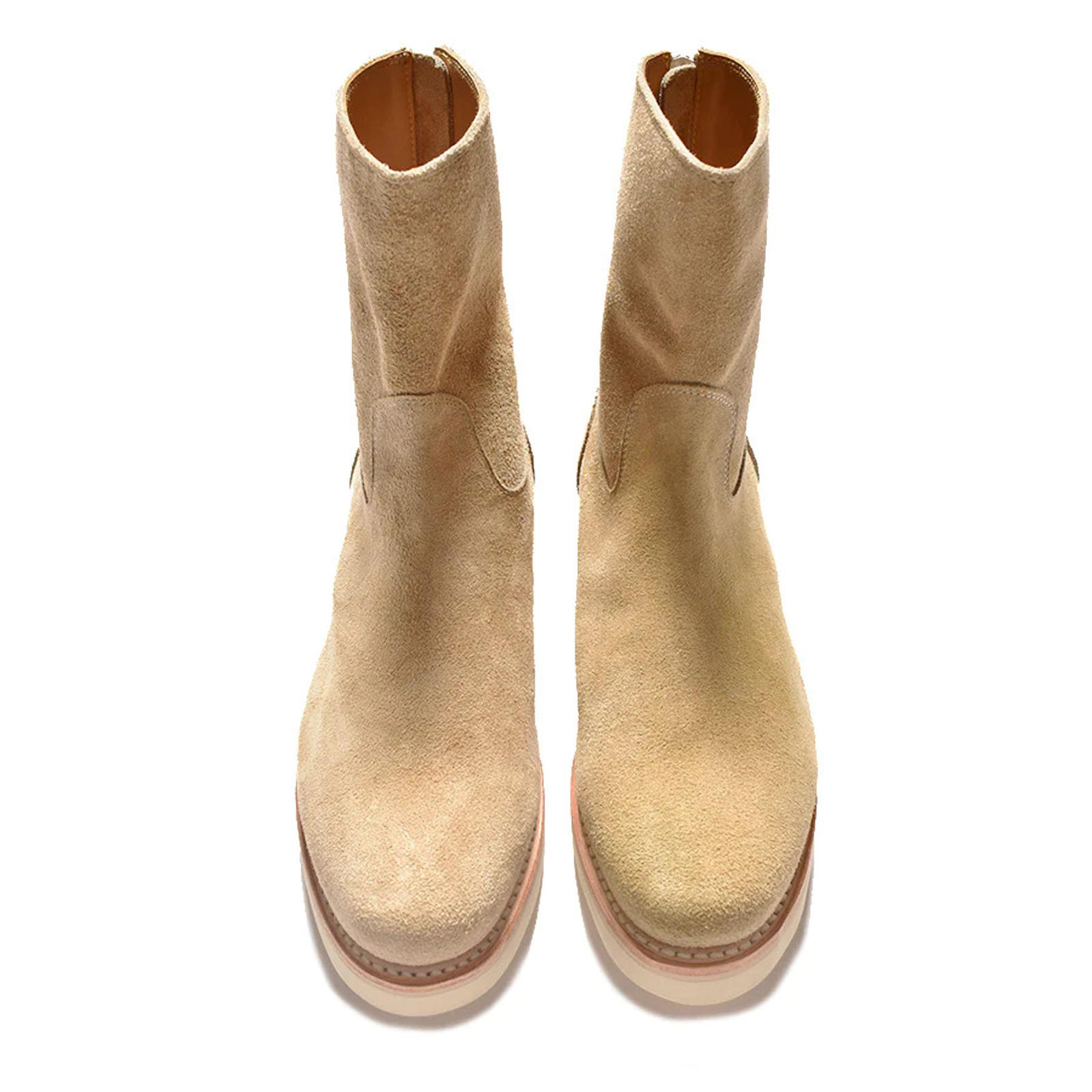 MINEDENIM : Suede Leather Back Zip Boots